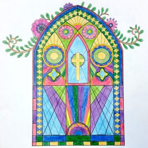 Katherine's finished stained glass from Amazing Grace by Zondervan.