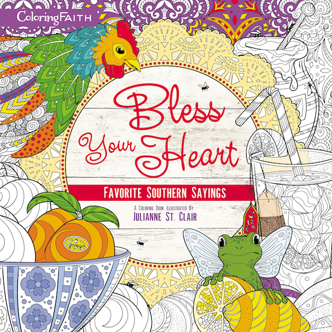 The cover of Bless Your Heart Adult Coloring Book.